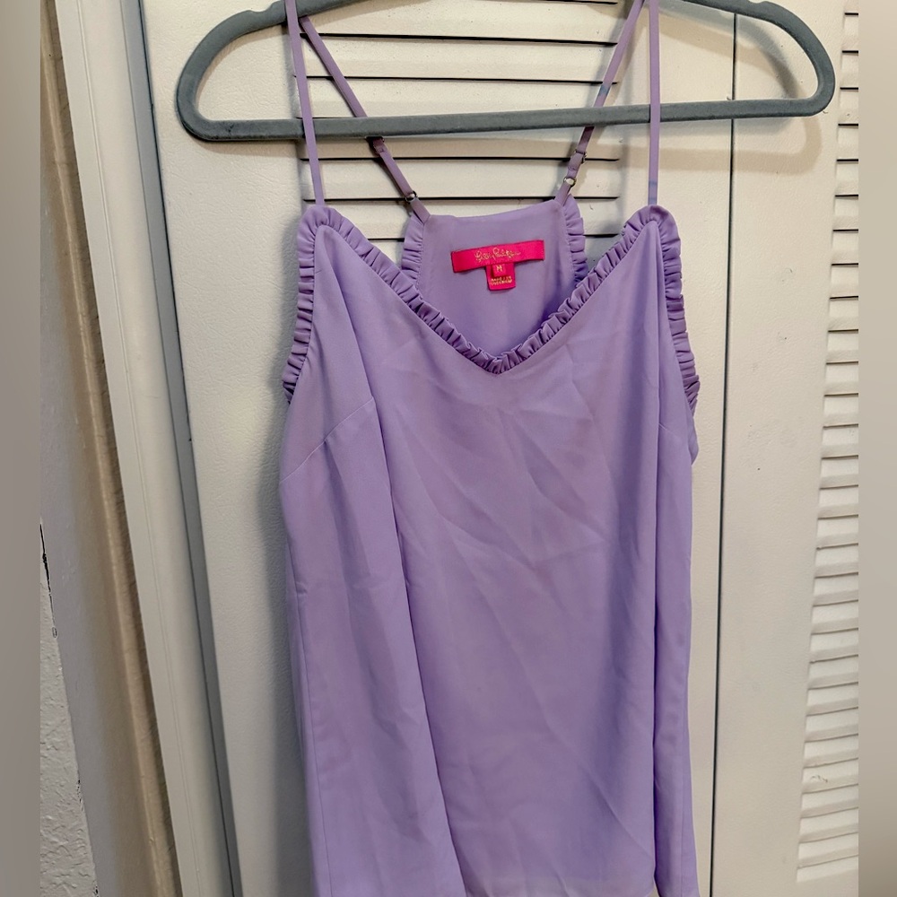 Lilly Pulitzer lilac ruffle top size medium